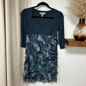 BCBGeneration Organza Mini Dress in Teal - Size 4